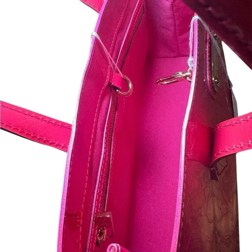LOUIS VUITTON Rose Pop Vernis LV Monogram Leather Wishire PM Bag Auth RARE Ex+++